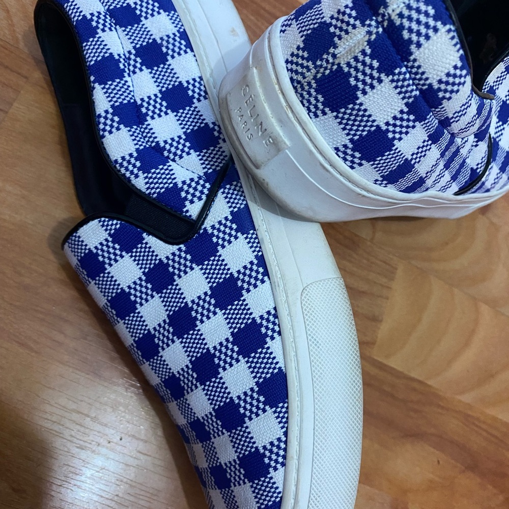 Celine Cobalt Canvas Slip On Sneakers Shoes - Picture 12 of 15